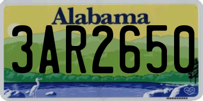 AL license plate 3AR2650
