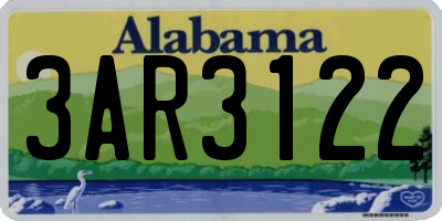 AL license plate 3AR3122
