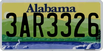 AL license plate 3AR3326