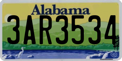 AL license plate 3AR3534