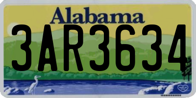AL license plate 3AR3634