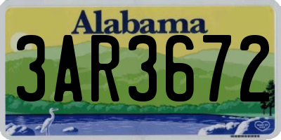 AL license plate 3AR3672