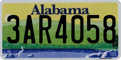 AL license plate 3AR4058