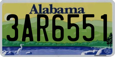 AL license plate 3AR6551