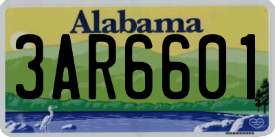 AL license plate 3AR6601