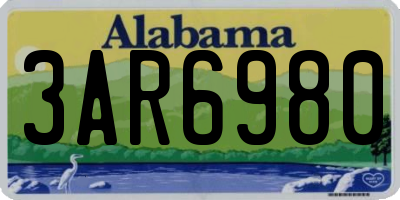 AL license plate 3AR6980