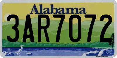 AL license plate 3AR7072