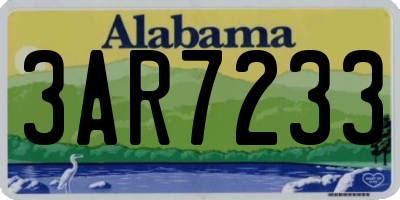 AL license plate 3AR7233