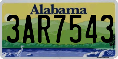 AL license plate 3AR7543
