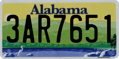 AL license plate 3AR7651
