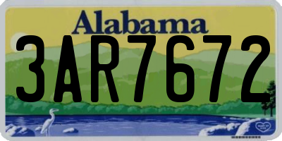 AL license plate 3AR7672