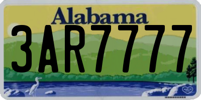 AL license plate 3AR7777