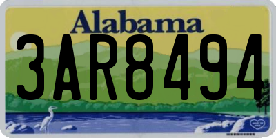AL license plate 3AR8494