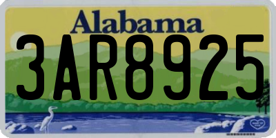 AL license plate 3AR8925