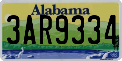 AL license plate 3AR9334
