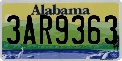 AL license plate 3AR9363