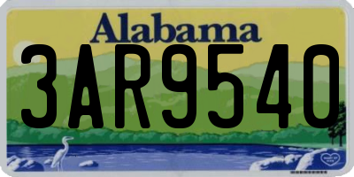 AL license plate 3AR9540