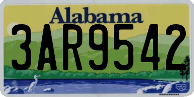 AL license plate 3AR9542