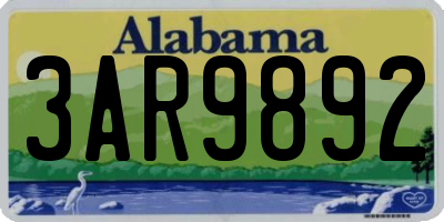 AL license plate 3AR9892