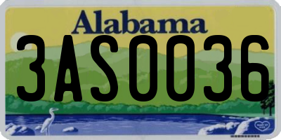 AL license plate 3AS0036