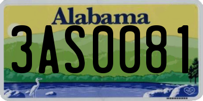 AL license plate 3AS0081