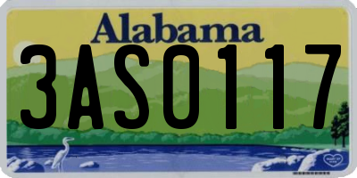 AL license plate 3AS0117