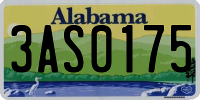 AL license plate 3AS0175