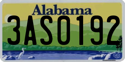 AL license plate 3AS0192