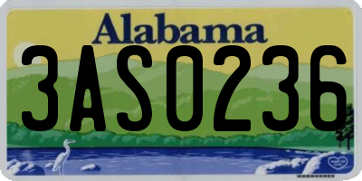 AL license plate 3AS0236