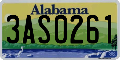 AL license plate 3AS0261