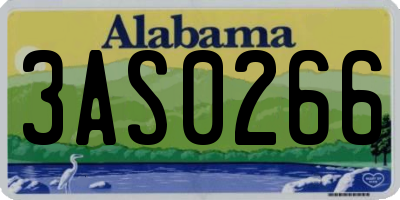 AL license plate 3AS0266