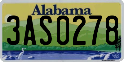 AL license plate 3AS0278