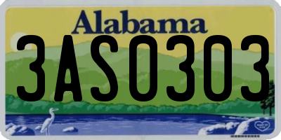 AL license plate 3AS0303
