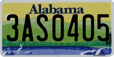 AL license plate 3AS0405