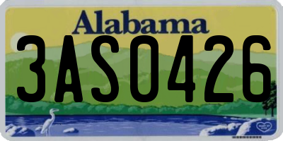 AL license plate 3AS0426