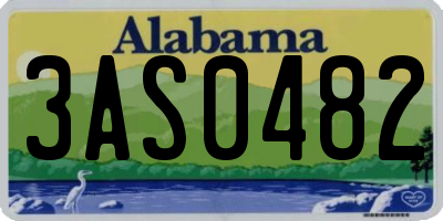 AL license plate 3AS0482