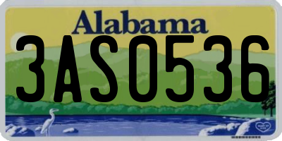 AL license plate 3AS0536