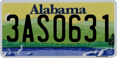 AL license plate 3AS0631