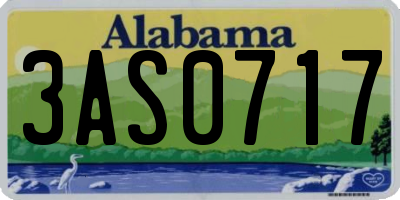 AL license plate 3AS0717