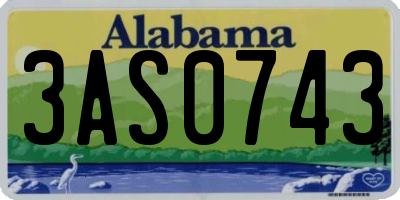 AL license plate 3AS0743