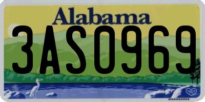 AL license plate 3AS0969