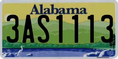 AL license plate 3AS1113