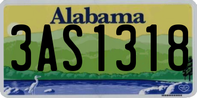 AL license plate 3AS1318