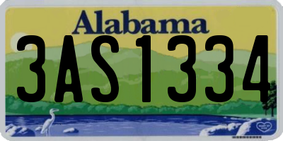 AL license plate 3AS1334