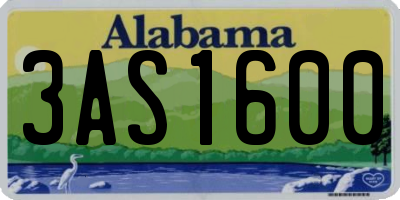 AL license plate 3AS1600