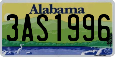 AL license plate 3AS1996