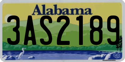 AL license plate 3AS2189
