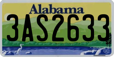 AL license plate 3AS2633