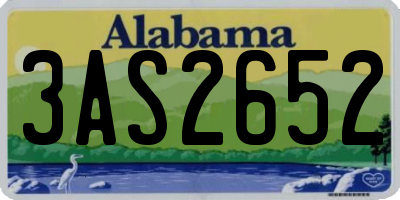 AL license plate 3AS2652