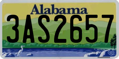 AL license plate 3AS2657